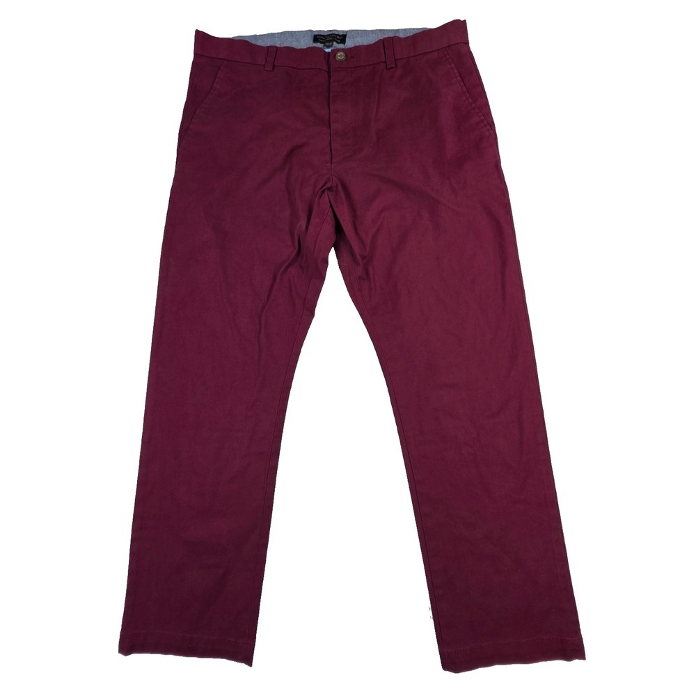 Banana‎ Republic Fulton Skinny Chino Mens 36x30 Burgundy Maroon Flat Front Pants